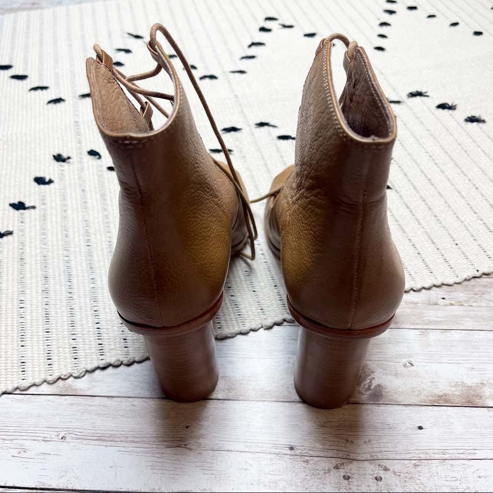 Joie Cordelia Lace-Up Sandal Heel Tan Brown Size 39.5 9.5 - Picture 5 of 11